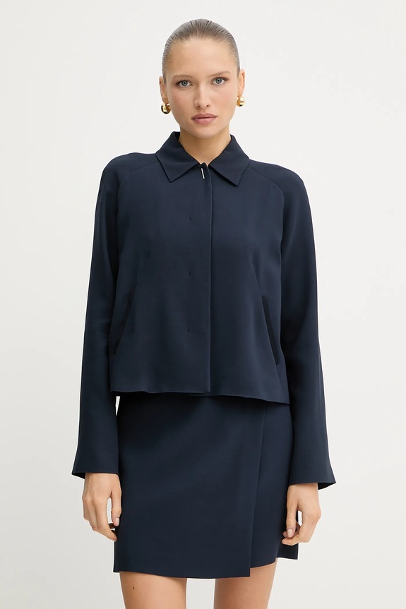 BOSS fustă cu vâscoză Vandera bleumarin 50541978