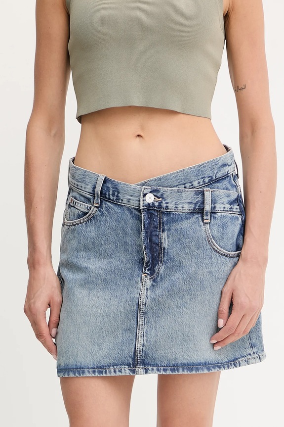 Guess spódnica jeansowa GAIA casual granatowy W5YD1C.D5QKB