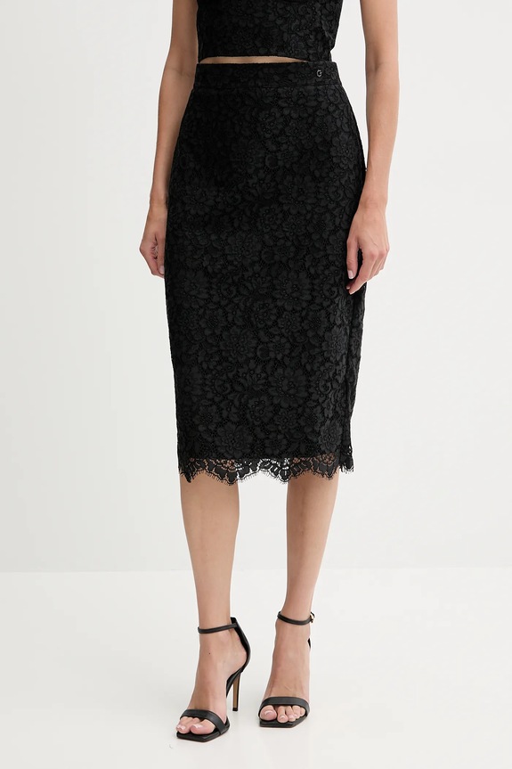 Guess spódnica JOSIANE midi czarny W5YD12.WHD00