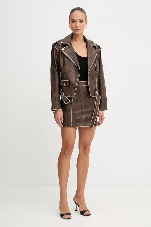 Φούστα Guess CHARLENE W5YD46.WHDI0 καφέ AW25