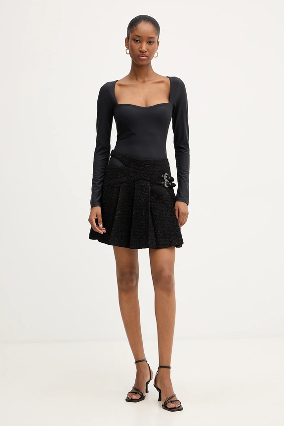 Μίνι φούστα Versace Jeans Couture 79HAE801.N0539 μαύρο AW25