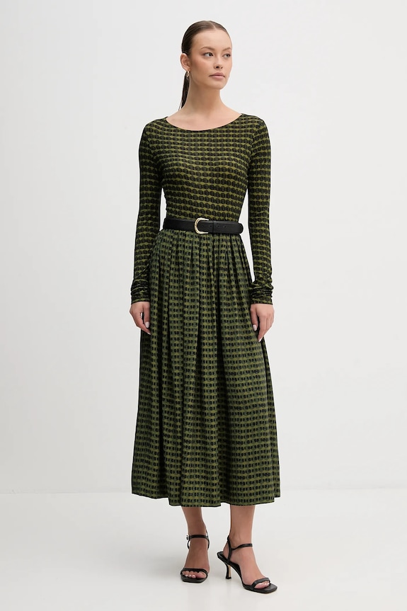 Sukně United Colors of Benetton 4XVWD0056 zelená AW25