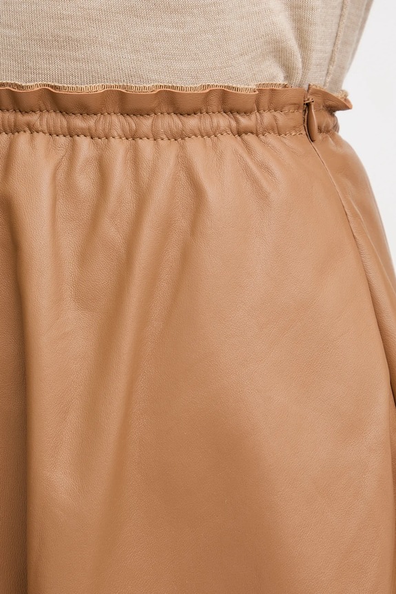 Δερμάτινη φούστα Forte Forte καφέ 14015.my.skirt