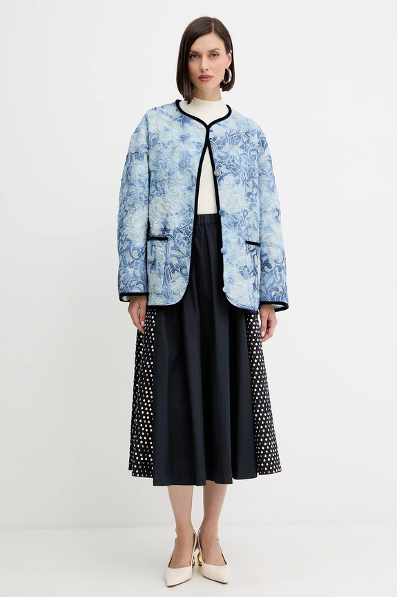 Βαμβακερή φούστα Forte Forte 14114.my.skirt σκούρο μπλε AW25