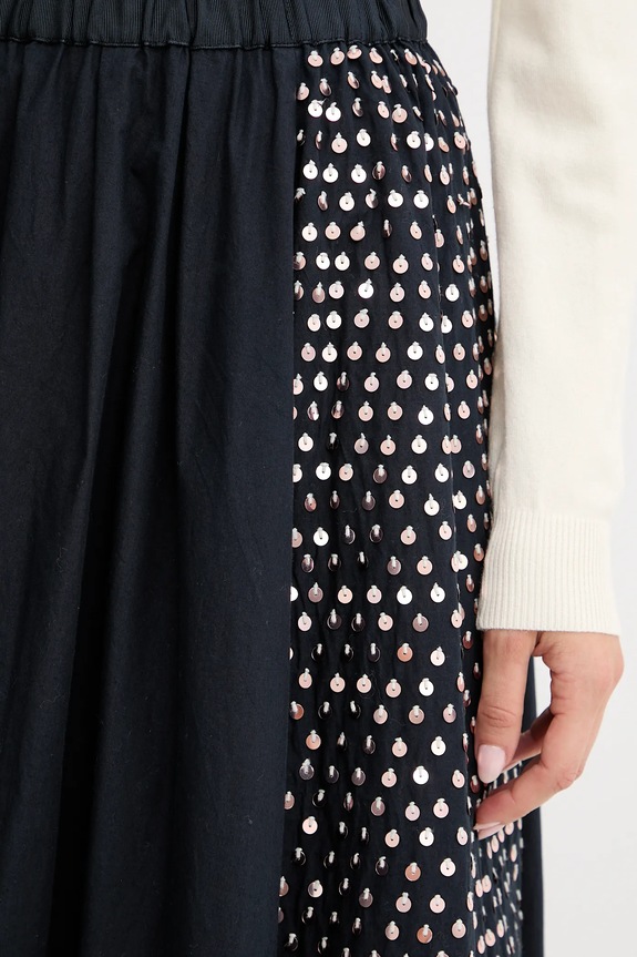 Βαμβακερή φούστα Forte Forte σκούρο μπλε 14114.my.skirt