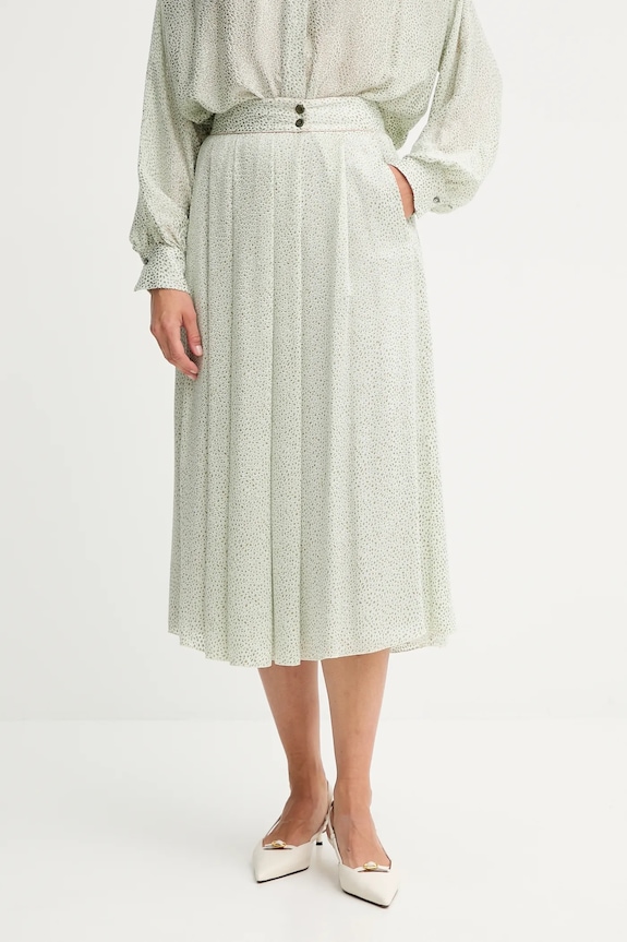 Forte Forte fustă din mătase cu modele verde 14125.my.skirt