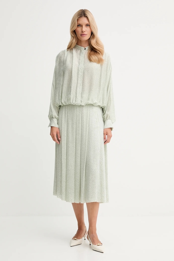 Forte Forte fustă din mătase 14125.my.skirt verde AW25