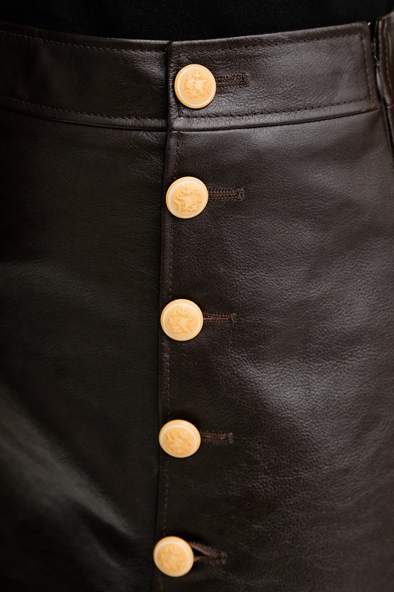 Bally fustă de piele maro WLE07G