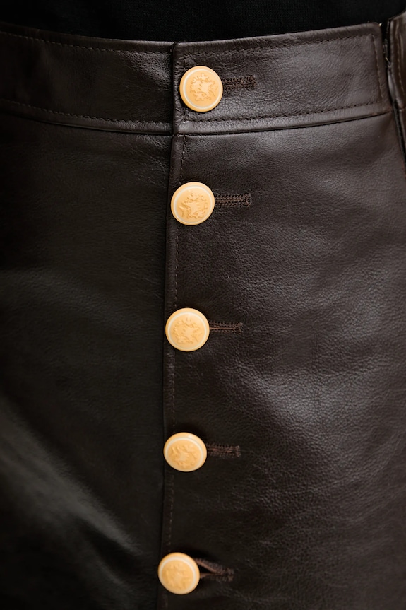 Bally fustă de piele maro WLE07G