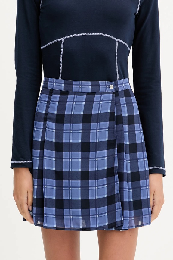 Φούστα Tommy Jeans εμπριμέ σκούρο μπλε DW0DW21460