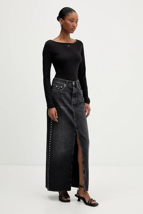 Tommy Jeans spódnica jeansowa DW0DW21576 czarny AW25