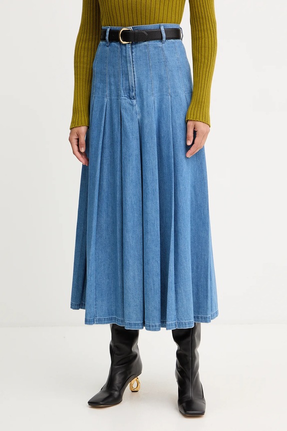 Weekend Max Mara spódnica jeansowa OPUNZIA bawełna niebieski 2525106016600