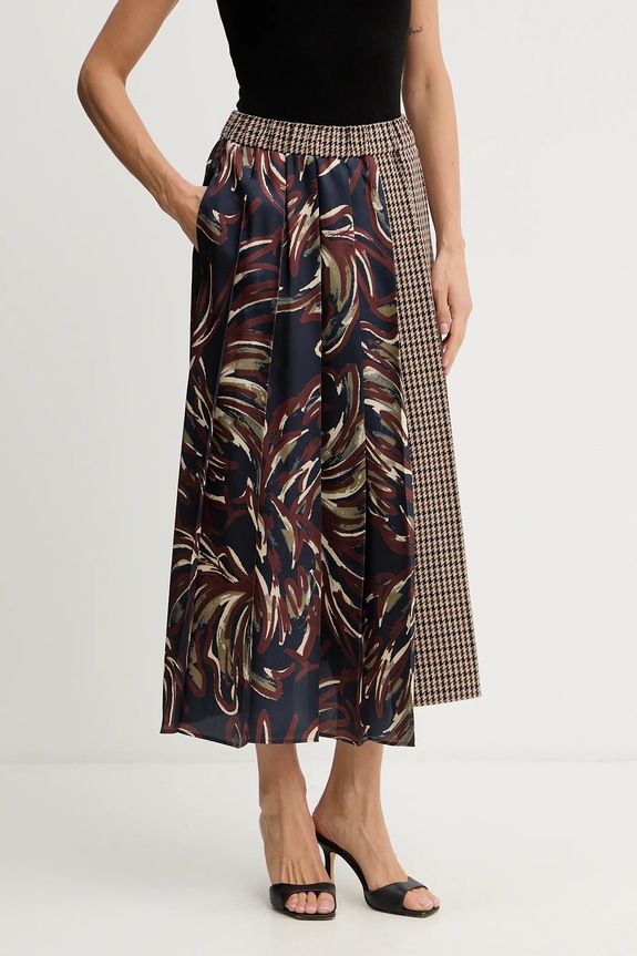 Sukňa s prímesou vlny Weekend Max Mara FANALE kvetinový tmavomodrá 2525106092600