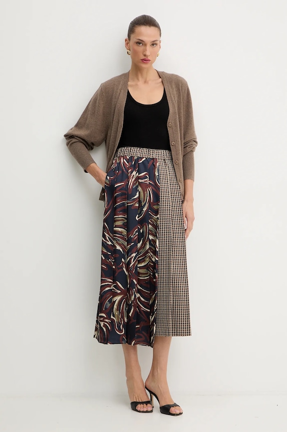 Sukňa s prímesou vlny Weekend Max Mara FANALE 2525106092600 tmavomodrá AW25