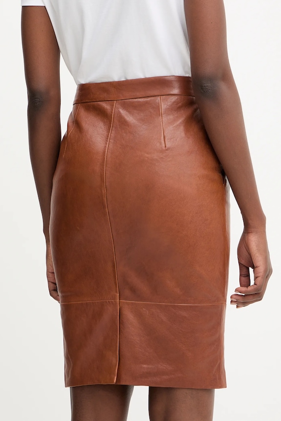 Îmbrăcăminte Weekend Max Mara fustă de piele PAPAILE 2525406016600 maro