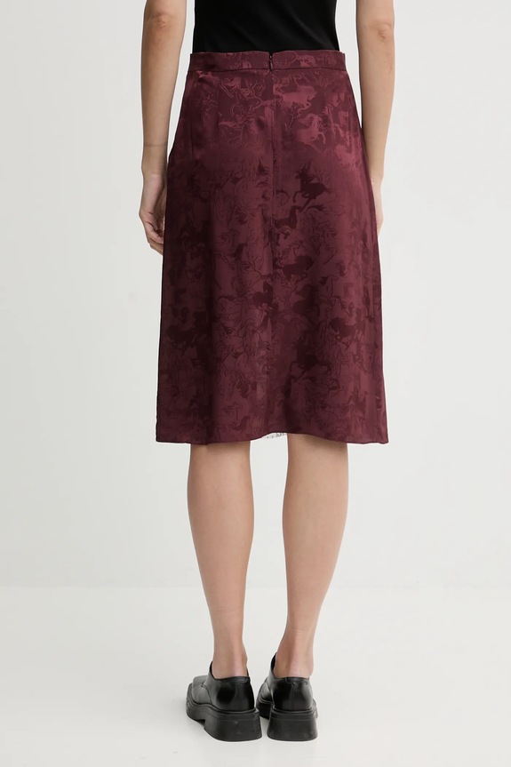 Îmbrăcăminte ZADIG&VOLTAIRE fustă de mătase WWSK01620 burgundia