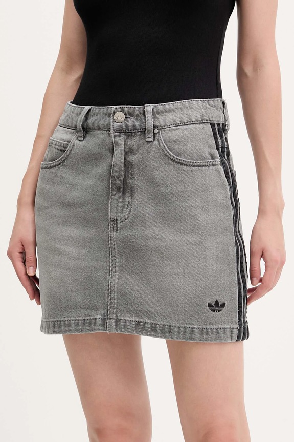 Джинсовая юбка adidas Originals Denim Mini Skt casual серый JW2657