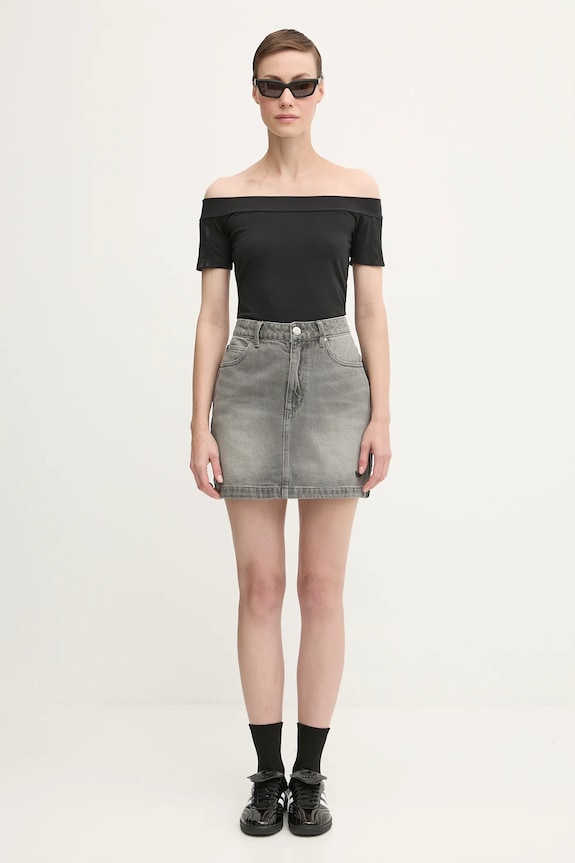 Rifľová sukňa adidas Originals Denim Mini Skt JW2657 sivá
