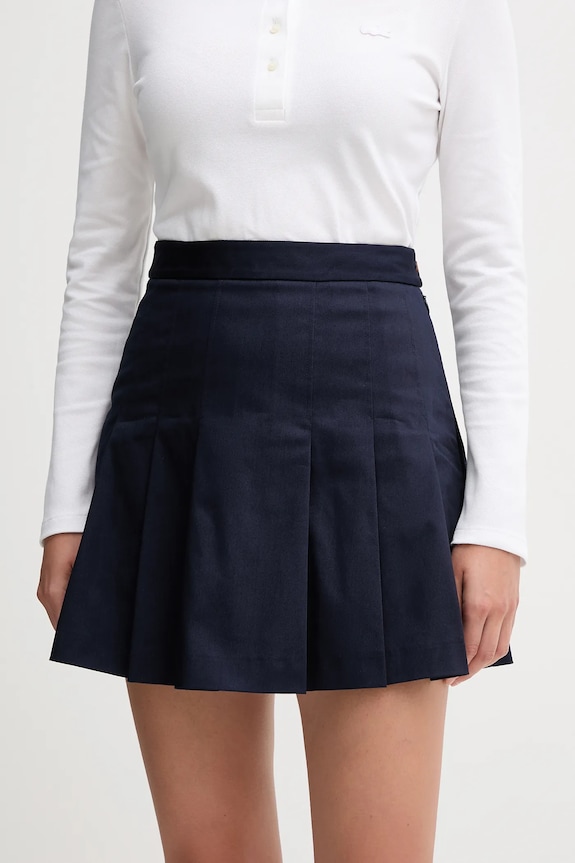 Lacoste spódnica bawełniana z elastanem casual granatowy JF8001