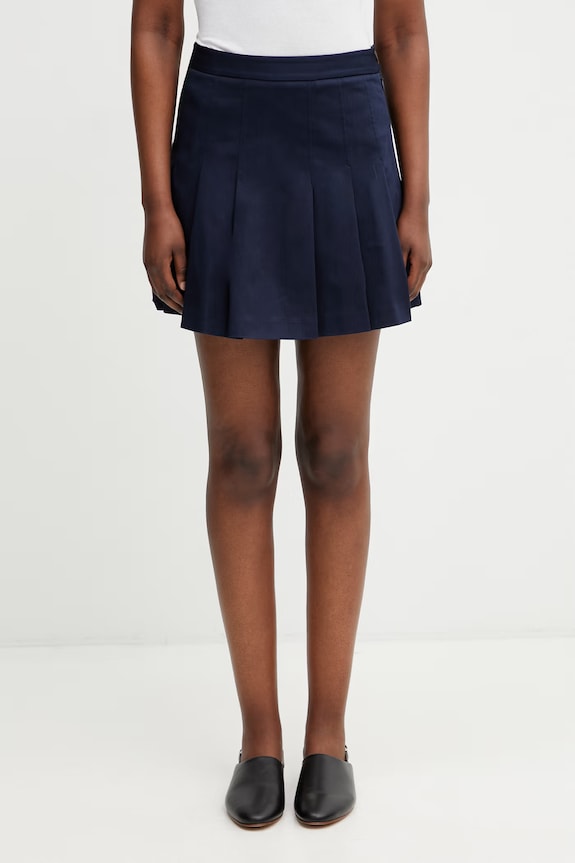 Lacoste fustă din bumbac cu elastan casual bleumarin JF8001