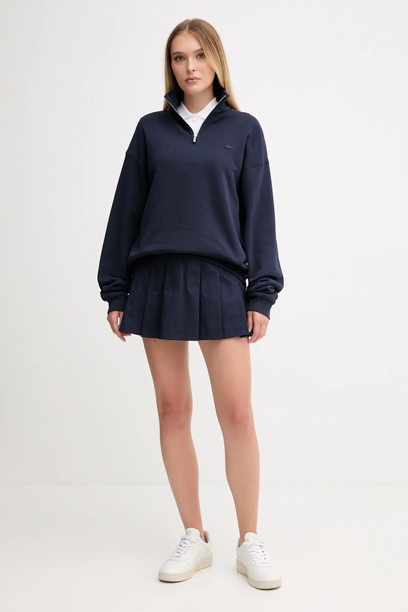 Lacoste spódnica bawełniana z elastanem JF8001 granatowy SS26