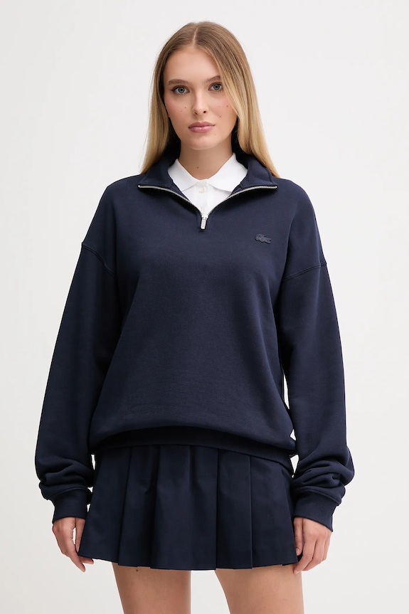 Lacoste spódnica bawełniana z elastanem JF8001 granatowy