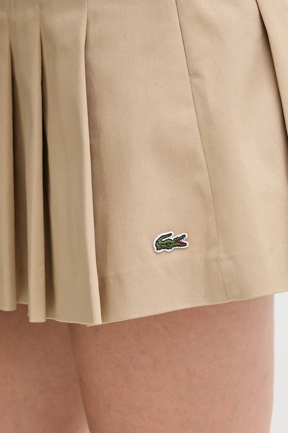 Lacoste fustă din bumbac cu elastan bej JF8001
