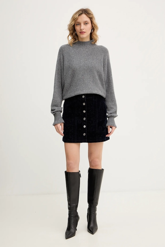 Guess spódnica welurowa SERENA W5BD86.D0731 granatowy AW25