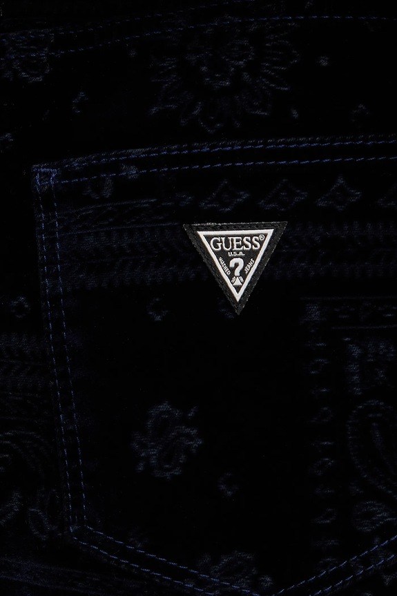 Guess spódnica welurowa SERENA granatowy W5BD86.D0731