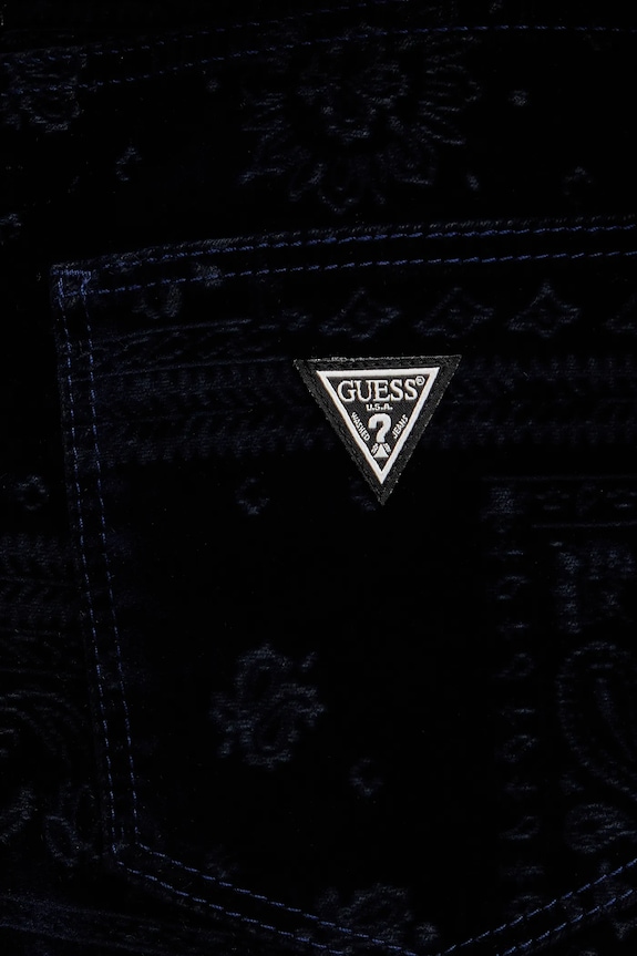 Guess spódnica welurowa SERENA granatowy W5BD86.D0731