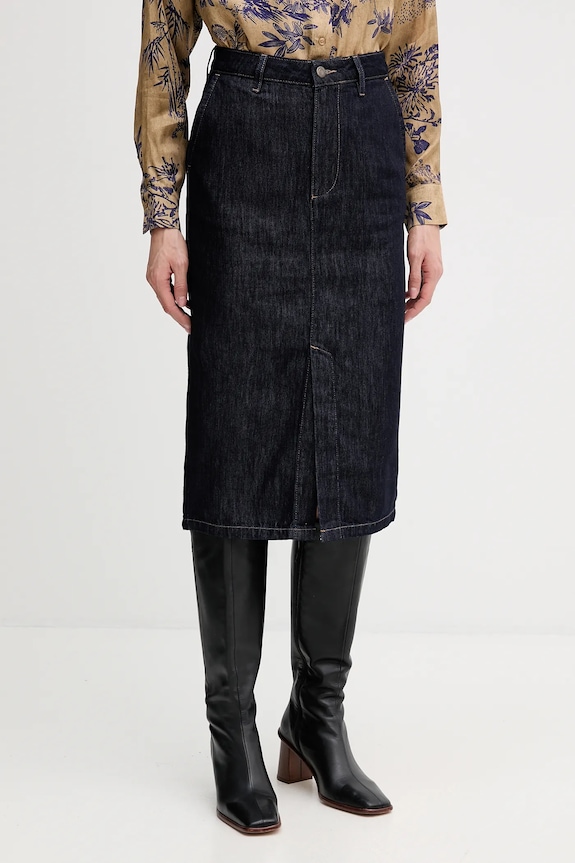 Sisley gonna di jeans midi blu navy 447ZL002U