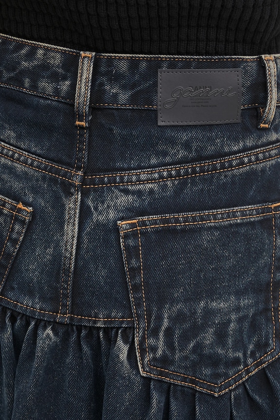 GANNI spódnica jeansowa Light Denim Long granatowy J1759
