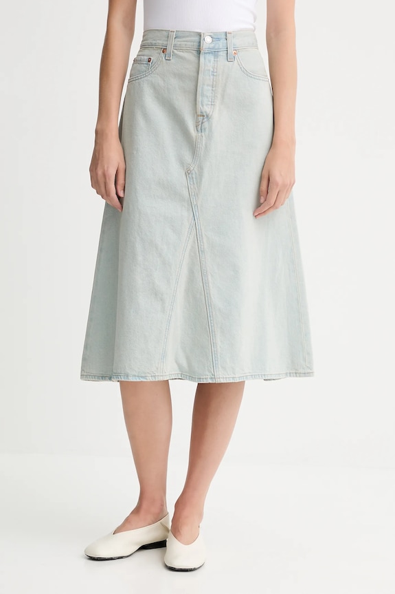 Rifľová sukňa Levi's rifľovina modrá A9316.0011