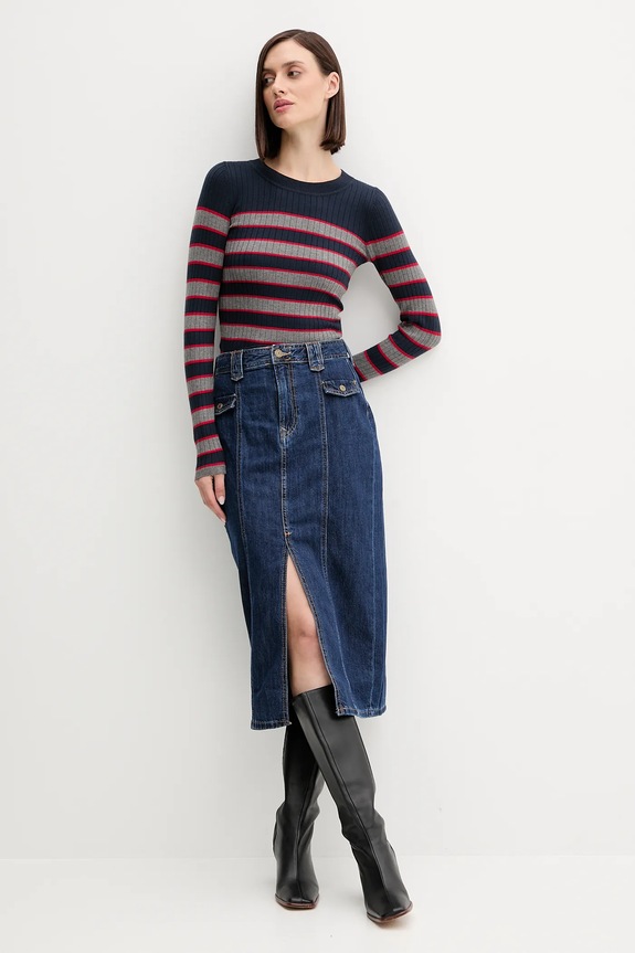 Pepe Jeans fustă jeans PL9011869 albastru AW25