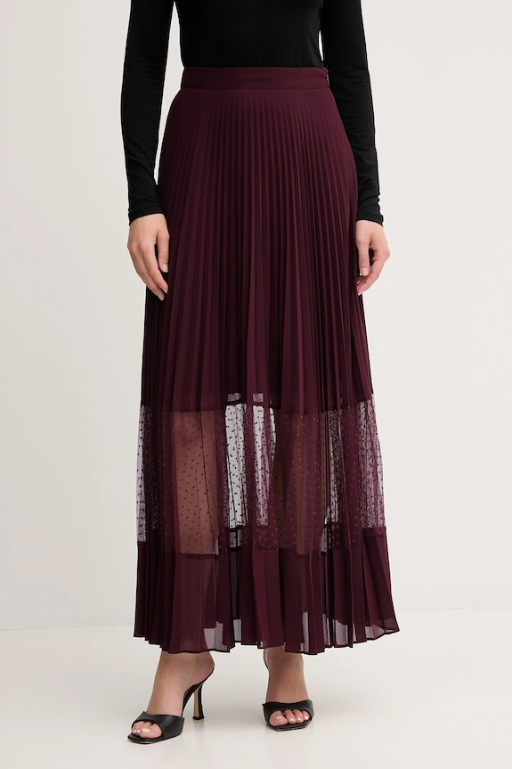 Twinset spódnica rozkloszowany bordowy 252TP2642
