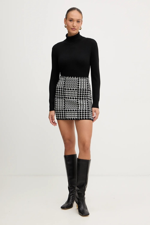 Twinset spódnica z dodatkiem wełny 252TT3041 czarny AW25