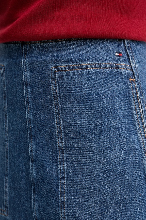 Βαμβακερή τζιν φούστα Tommy Hilfiger μπλε WW0WW46737