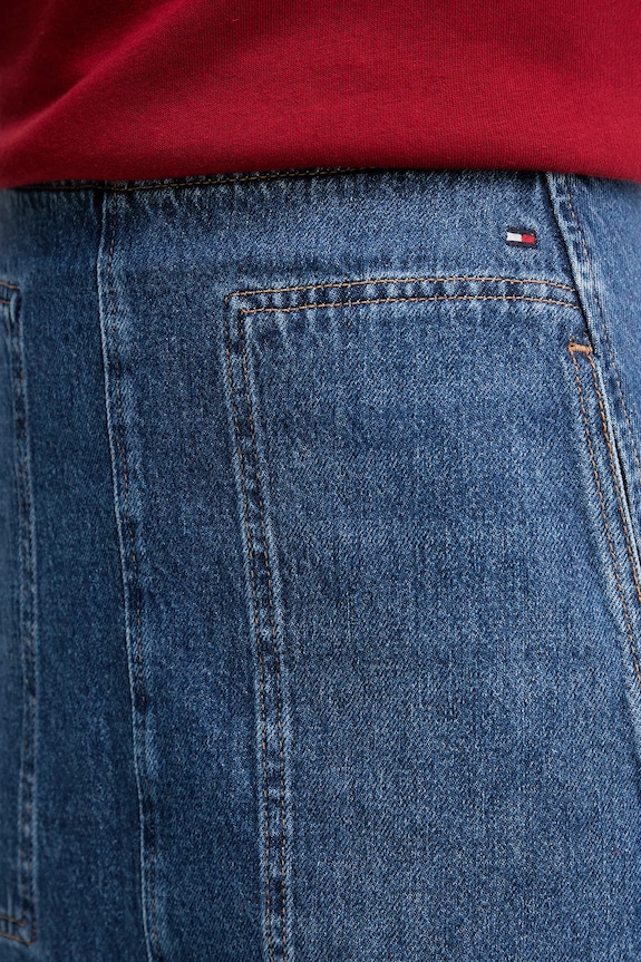 Βαμβακερή τζιν φούστα Tommy Hilfiger μπλε WW0WW46737