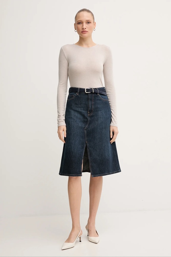 Tommy Hilfiger spódnica jeansowa WW0WW46776 granatowy AW25