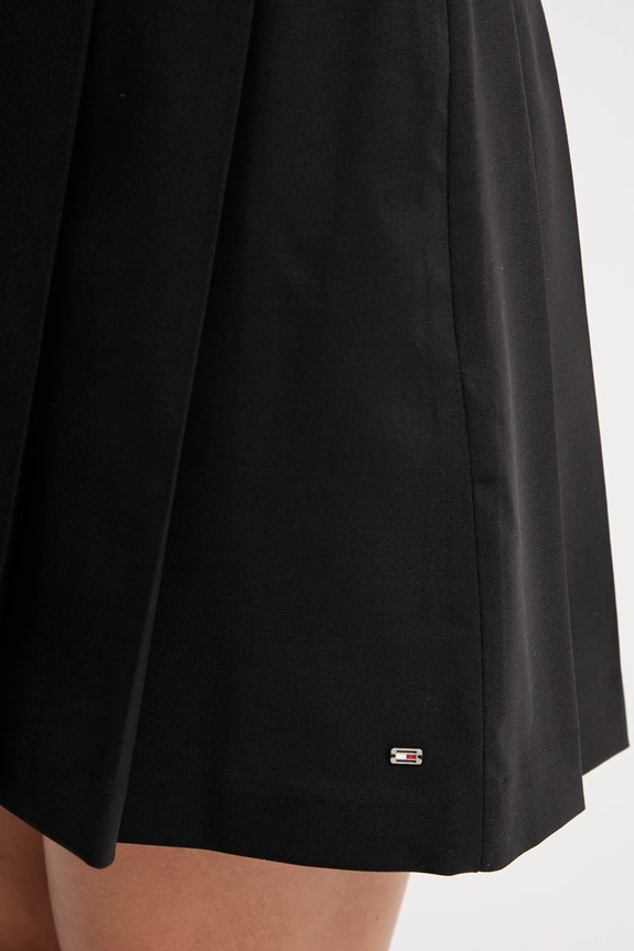 Μάλλινη φούστα Tommy Hilfiger μαύρο WW0WW48354