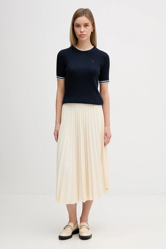 Tommy Hilfiger spódnica WW0WW48538 beżowy SS26
