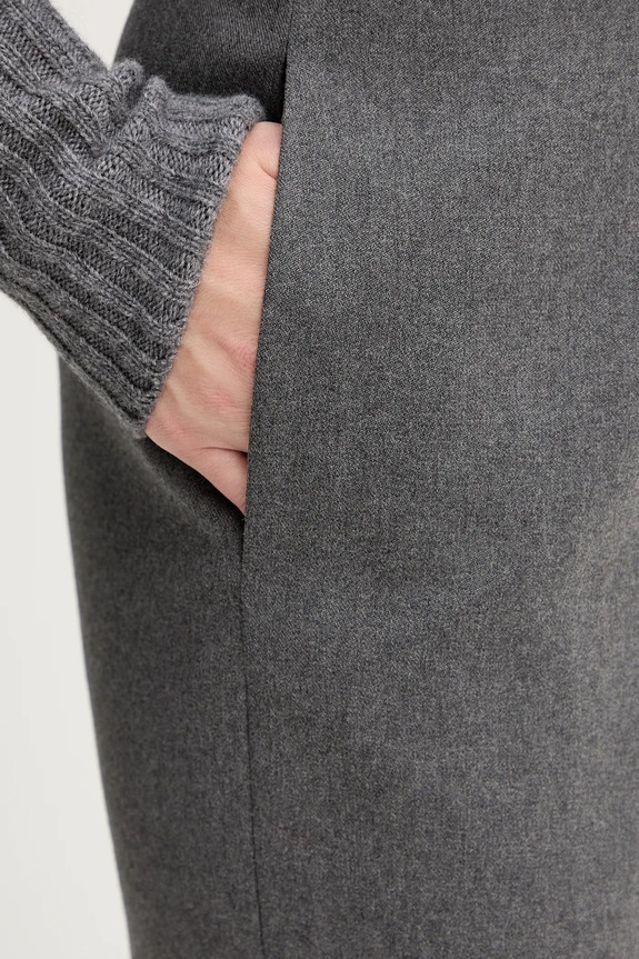 Φούστα με προσθήκη μαλλιού Luisa Spagnoli γκρί 542657