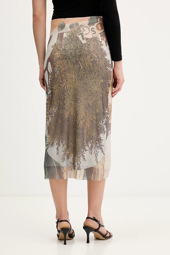 Ρούχα Φούστα Desigual COLLAGE 25WWFK05 καφέ