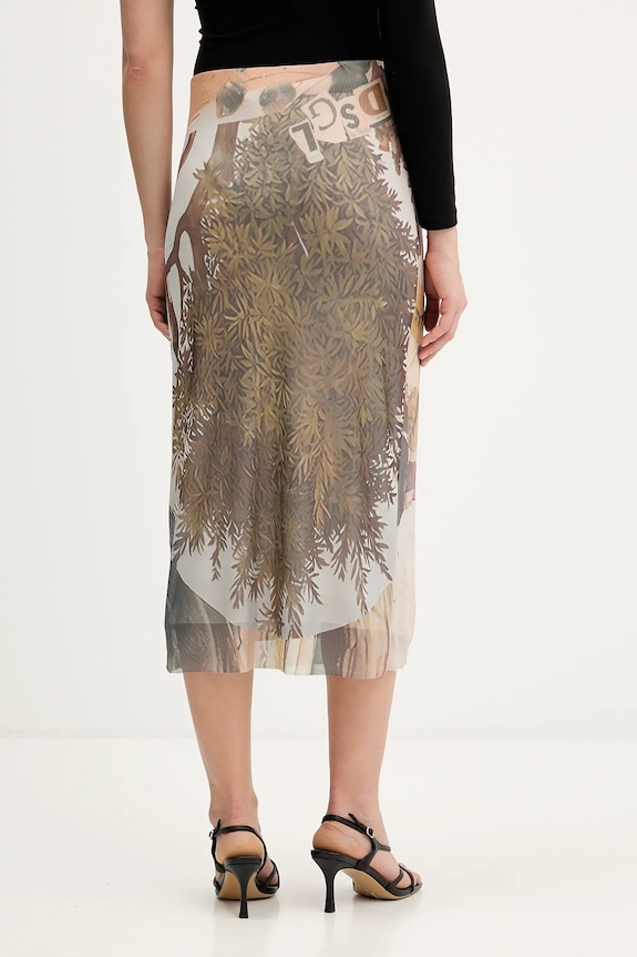 Ρούχα Φούστα Desigual COLLAGE 25WWFK05 καφέ