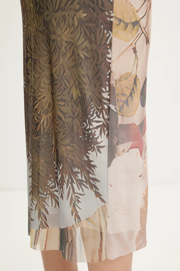 Φούστα Desigual COLLAGE καφέ 25WWFK05