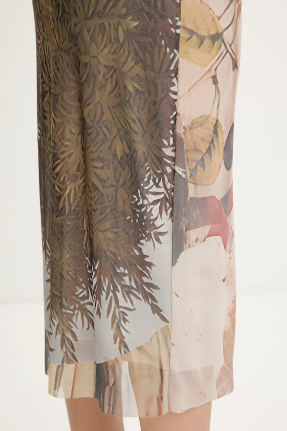 Φούστα Desigual COLLAGE καφέ 25WWFK05