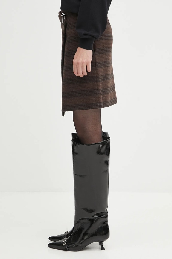 Vunena suknja MM6 Maison Margiela S52MC0013.M35472.001F smeđa AW25