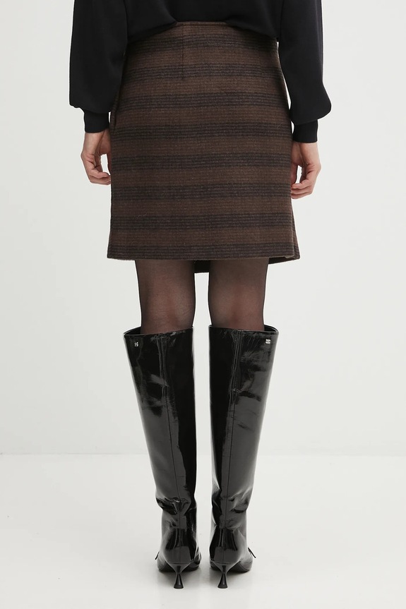 Odzież MM6 Maison Margiela spódnica z wełną S52MC0013.M35472.001F brązowy