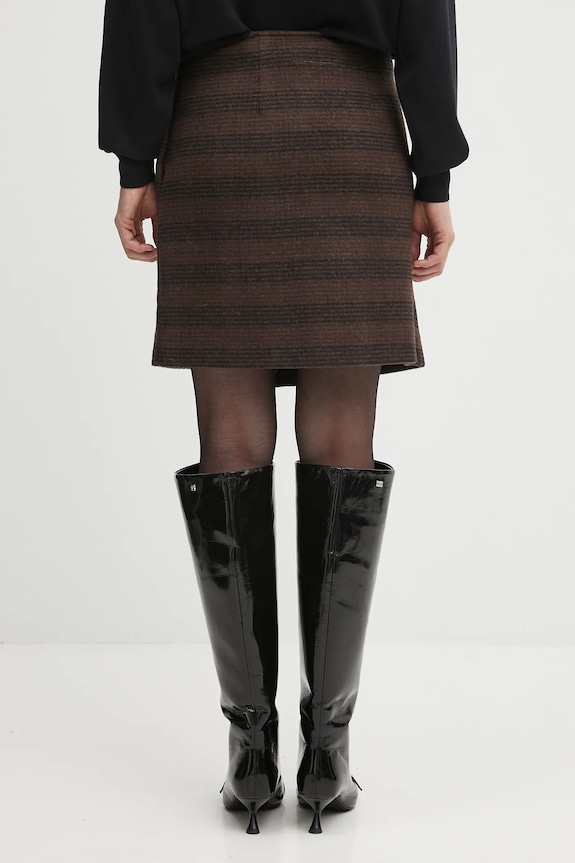 Odzież MM6 Maison Margiela spódnica z wełną S52MC0013.M35472.001F brązowy