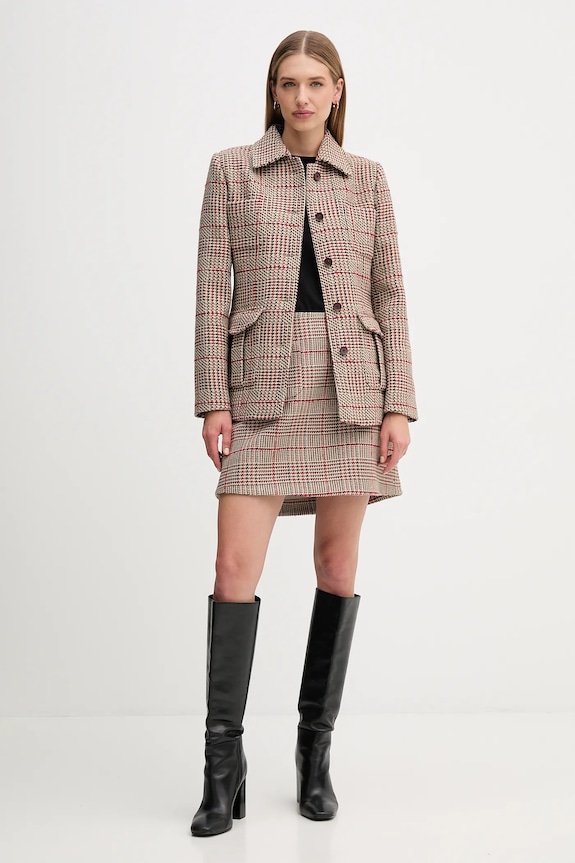Tommy Hilfiger fusta din amestec de lână WW0WW48265 maro AW25